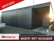 Duży Garaż Blaszany 12x6m Grafit- Wiata - Hala - ROMSTAL