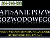 Napisanie pozwu o rozwód, cena tel. 504-746-203, wzór, pisma do sądu